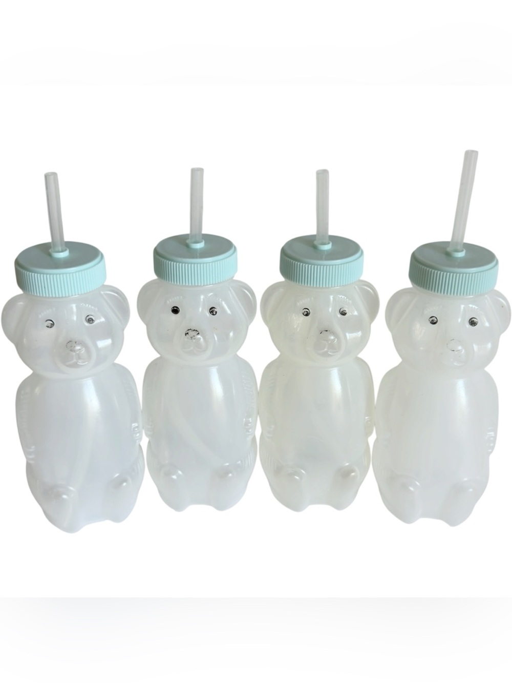 4 Pack Honey Bear Straw Cup for Babies 8-oz with Lid Learning Training Therapy